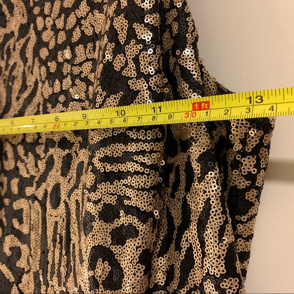 Gold Black Sequinned Dress Short front long back - Picture 9 of 11